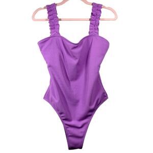 SHEIN Lilac Sleeveless Ruffle Bodysuit Large